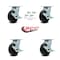 Service Caster 5 Inch Polyolefin Caster Set with Ball Bearings and Brake/Swivel Lock SCC SCC-30CS520-POB-TLB-BSL-4 - alternate 4
